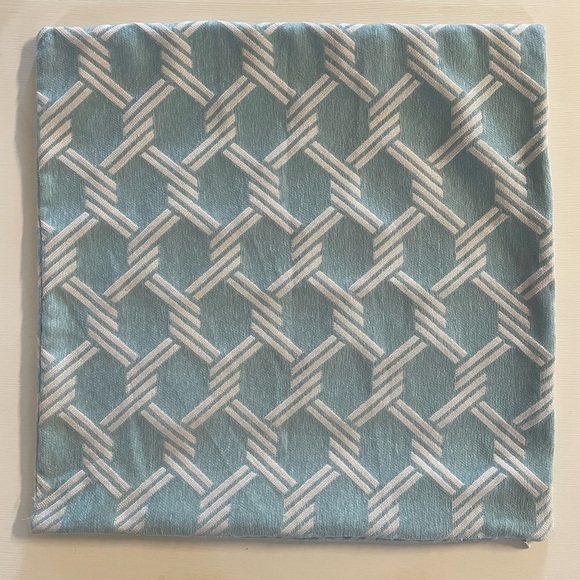 Other - 19x19 aqua blue and cream rope pillow cover